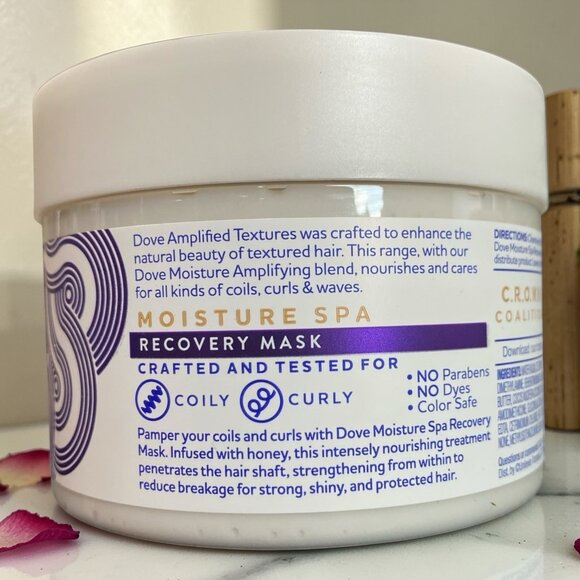 Dove Amplified Textures Moisture Spa Recovery Mask For Coils & Curls 10.5oz-2pk - Picture 4 of 5